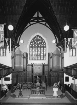 Interior. View from SE towards the pulpit and organ from the gallery