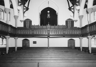 Interior. View from NW from the platform towards the gallery and the magistarates pew
