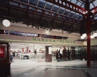 Interior.
View of entrance to Marks and Spencer.
