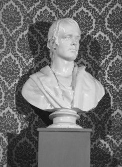 Interior. Auditorium, detail of bust of Robert Burns