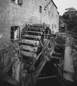 View of waterwheel from W.