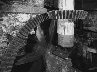 Interior.
Detail of pitwheel, wallower and base of upright shaft.