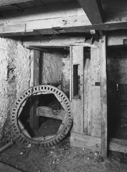 Interior.
View of wooden gear.