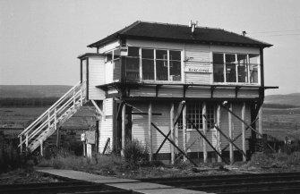 View of N end, rear and external access stair of signal box from NE.