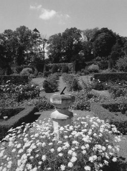 View of central path and sundial from E