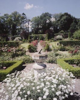 View of central path and sundial from E