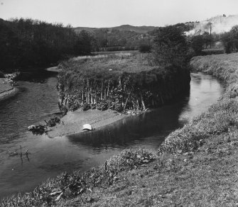 View of revement at junction of Urr Water and Dalbeattie Burn.