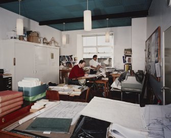 Interior. 
View of drawing office from ENE.