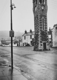 General view of clock tower, Murray Arms and Masonic Arms from E.