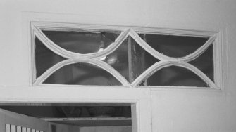 Interior, detail of fanlight of lower ground floor china cupboard