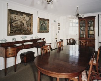 Interior, view of dining room from West