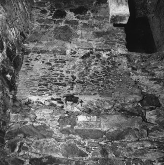 Ground floor, base of tower, north internal wall, detail of masonry scar