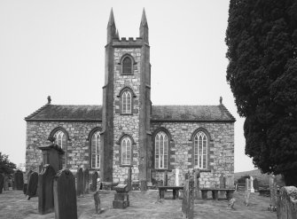 View of church and churchyard from S.