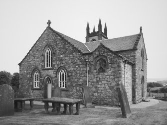 View of church and churchyard from NW.