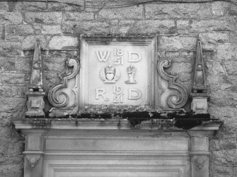 Detail of NW elevation date plaque above main doorway.