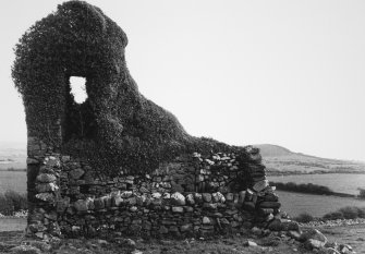 View of ruined building.