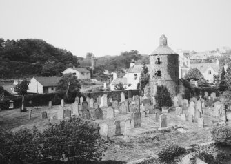 View of graveyard.