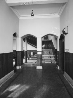 Interior.
Ground floor, entrance hall, view from W.
