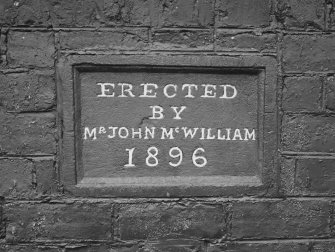 Detail of date plaque.