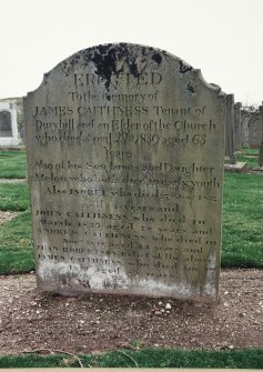 Scanned photograph of Edzell, Old Parish Church, Gravestone of James Caithness
