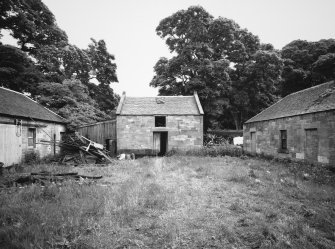 Courtyard from West with threshing barn on left