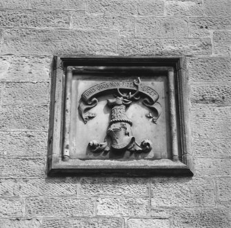 West front, detail of heraldic plaque