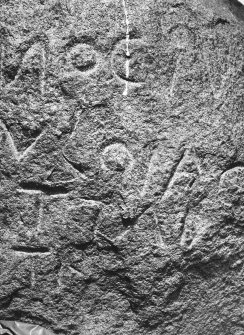 Detailed view of inscription.