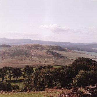 General view of landscape and Southdean Law from NW