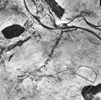 O.S Rectified print showing settlement, earthworks and WW II  tracked target range.