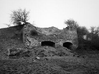 Burnhead limekilns. View of kiln-bank (NY 2222 7277) from NW.