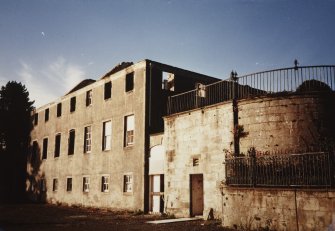 West pavilion and screen wall