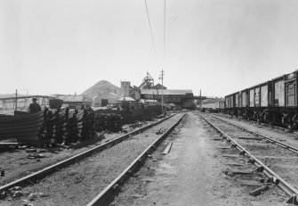 Lindsay Colliery. 
Distant view, with railway sidings in the foreground. 
undated