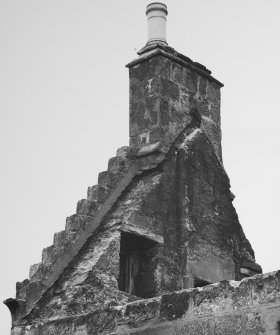 Detail of crow stepped gable and chimney stack