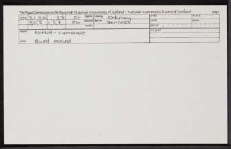 Kokna-Cumming, HY31SW 28, Ordnance Survey index card, Recto