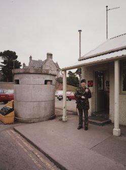 Guardroom, entrance, sentry and adjacent pillbox, detail