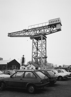View from NW of 100-ton giant cantilever crane at Main Basin, built by Sir William Arrol & Co, and probably completed in 1920
