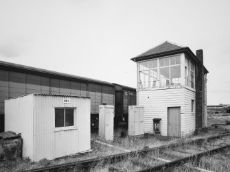 Barham Road area, signal box and shed, view from North East