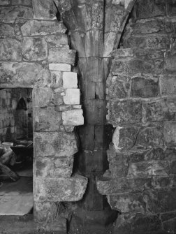 Detail of column shaft in ground floor West chamber