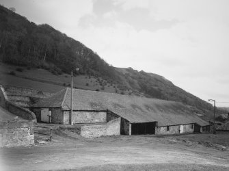 View of large bonded warehouse with extended pantime roof, from south west