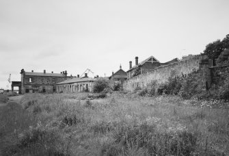 Burntisland, Forth Place, Burntisland Station
General view from E of rear of station house and (right) rear of station buildings at track level