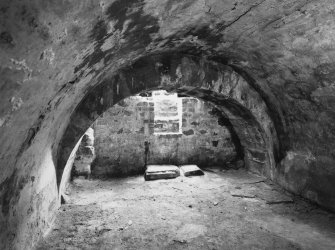 Interior -  third floor, eastern barrel vaulted cell, view from west