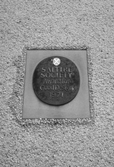 Phase 3, detail of Saltire award (1971) wall plaque