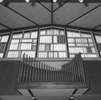 Main hall, detail of organ pipes