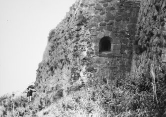 View from North of surviving rubble masonry, including gun embrasure