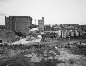 Elevated view from S of E part of N factory, including oil storage tanks on S side of railway (filed under NT29SE 41.03)