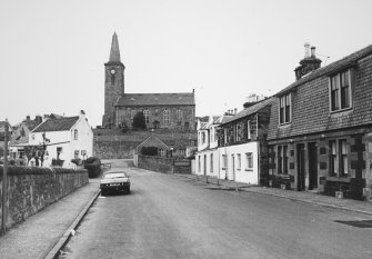 View of St. Drostan's Church and Glass Street, from SSE.