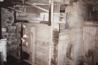 View of fanner below threshing machine, photographed 9 May 1994