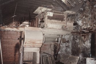 View from N end of threshing machine barn, photographed  9 May 1994