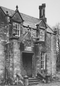 Detail of porch on East front.