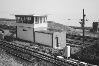 View from South West of signal box, with Seafield Tower in distance.